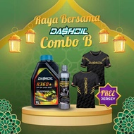 Raya Promotion DashOil 4T Ester+ R360+ Fully Sintetik 10W60 1L + Engine Flush FREE 1 Helai Special Edition Raya Jersey