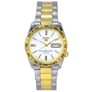 [Creationwatches] Seiko 5 Two Tone Stainless Steel White Dial 21 Jewels Automatic SNKE04J1 Unisex Watch