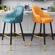 Bar Chair Home Bar Chair High Stool Iron Frame Modern Simple Light Luxury High Bar Chair Back Chair Bar Stool