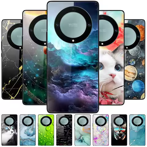 For Honor X9a 5G Case X 9a Tempered Glass Hard Phone Back Cover for Honor Magic5 Lite 5G Cases Magic