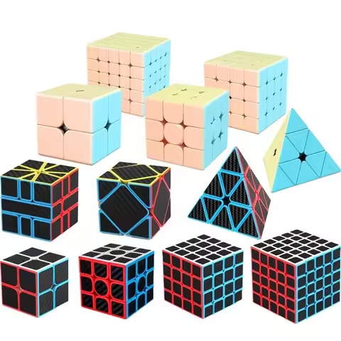 Moyu Meilong 3x3x3 4x4x4 Professional Magic Cube Carbon Fiber Sticker Speed Cube Square Puzzle Educa
