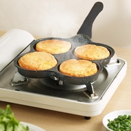 XINSHUZHENG With Handle Square Non Stick Kitchen 4 Hole Pancake Steak Frying Pan Barbecue Pan Fried Egg Pan