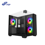 全漢 S190 黑 全景玻璃機殼 (M-ATX/內建風扇側2後1/ARGB風扇/三面玻璃/無A柱/顯卡325mm/塔散155mm)