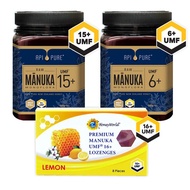 Apipure® Apipure Raw Manuka Honey Umf15+ 500g &amp; Apipure Raw Manuka Honey Umf6+ 500g &amp; Honeyworld Manuka Umf16+ Lemon Lozenges 8pcs (Exp: June 2022)