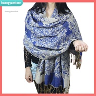 HY Scarf Tassels Style Vintage Smooth Cotton Shawl Scarf for Autumn