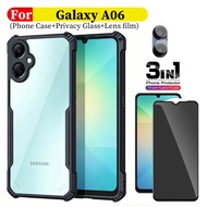 3 in 1 For samsung Galaxy A06 Shockproof Phone Case For samsung Galaxy A06 Privacy Tempered Glass Sc