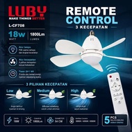 Luby L-CF708 18W 1800Lm Fan Lamp with Remote Control 3 Speeds 5 Blades 54CM