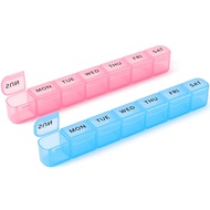 2 Pack Weekly Pill Organizer, Large Pill Box 7 Day, AM PM Travel Medicine Case