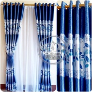 Gorden jendela pintu minimalis bahan blackout Ukuran jumbo 9 gelombang model smokring motif tulif hi