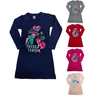 Size 6-13 tahun Baju T-shirt Labuh Lengan Panjang Kanak-Kanak Perempuan Little Ponny