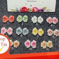 Nail powder flowers attached to nails | Dahlia flowers (set of 2 flowers/10 flowers)