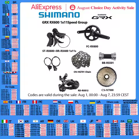 SHIMANO GRX RX600 1x11s Road Bike Groupset 170MM/172.5MM 40T RD RX812 Brake RX400 HG701 Chain M7000 