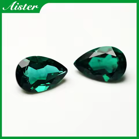 Top Hydrothermal Pear Cut Lab Grown Loose Gemstones Synthetic Zambian Emerald Stone Diamond With AGL