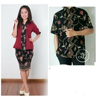 PROMO Couple Batik AF Stelan Batik Combination Skirt and Men's Batik Shirt