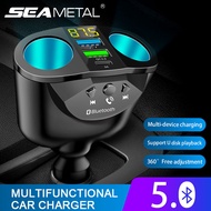 SEAMETAL Bluetooth5.0 Car Charger 66W Quick Charge QC3.0+PD Phone Charger Socket Car Lighter Adapter 12V/24V Universal