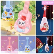 CUTE DIY 4 Strings Simulation Ukulele Toy Adjustable String Knob Cartoon Animal Musical Instrument Toy Stringed Instrument Classical Small Guitar Toy Children Toys