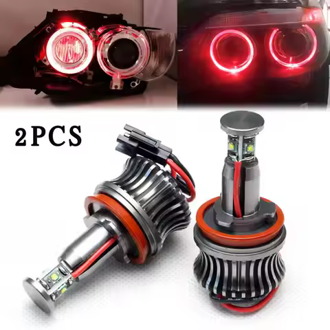 H8 LED Marker Red Angel Eye Light Headlight Bulb 1 Pair For BMW E60 E87/E91/E93 red