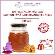Saffron soaked in honey 5 grams, Saffron stigma - Saffron Western Asia Bahraman Super Negin - Imported exclusively from Iran