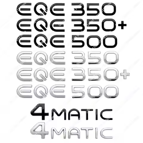 New Style Font Chrome Black Car Trunk Letters Logo Sticker EQE53 EQE350 EQE500 4MATIC Emblems For EQ