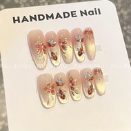 Good Luck Koi New Chinese Style Chinese Style Cat's Eye Embroidered Petal Koi Temperament High-End F