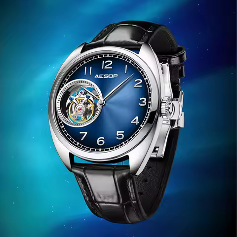 AESOP Flying Tourbillon Movement Mechanical Watches For Man Luxury Fashion Skeleton Waterproof Wrist