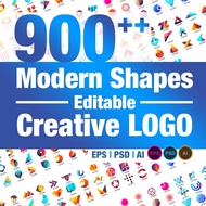 900++ Creative Logo Modern Shapes Editable  PSD | AI | EPS