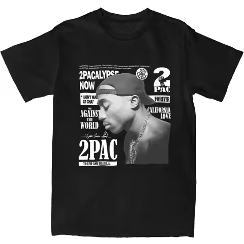 Summer Men Women 2Pac Tupac Shakur T Shirts Apparel HipHop Rapper 100% Cotton Tops T-shirt Novelty T
