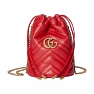 Gucci 女士 GG Marmont 絎縫迷你水桶包均碼碼MINI、13cm*13cm*17cm