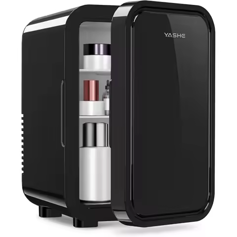 6L/8 Can Portable Thermoelectric Cooler, 110V AC/DC, Ideal for Bedroom, Skincare, Beverages, Office,