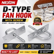 【Ready Stock】NEXON Ceiling Mount D-Type Fan Hook / Screw In Ceiling Hook Heavy Duty