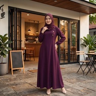 Azkana Batik - New Gamis Maxi Dress Abaya Burgundy Series ELEGAN Nursing-FriendlyDesign Suitable for