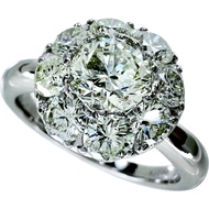 Size 14, Diamond (VLY-SI2) 0.802ct, Diamond 1.23ct, Pt900 Platinum Ring, 7.3g, Women's [Used]