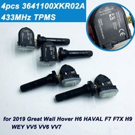 4 Pack 3641100XKR02A 433MHZ TPMS Tire Pressure Sensor For 2019 Great Wall HAVAL F7 F5 H6 H2s WEY VV5