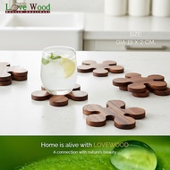 Coaster Flower Shape Acacia Wood