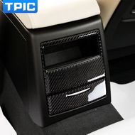 TPIC Carbon Fiber For BMW E90 E92 E93 320i 325i 3 Series Car Rear Air Conditioning Outlet Panel Interior Trim Cover Stic