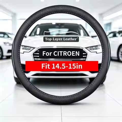Leather steering wheel cover suitable for Citro ë n Berlingo Jumpy C5 Aircross、C5 Aircross MHEV 48V 