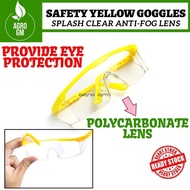 Cermin Mata Keselamatan Kebun Eye Protection Safety Goggle Eyewear Yellow Frame Safety Goggle