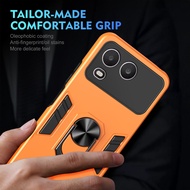 Casing for itel A200 Shockproof Magnetic Armor Casing Anti-Fall Bumper Ring Holder Hard PC Cover Cas