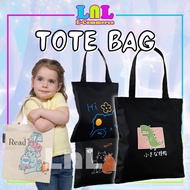 LNL Cute Tote Bag Shoulder Bag Girl Student Canvas Bag Women School Bag Korean Style Tuisyen Bag Beg