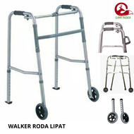 Tongkat Alat Untuk Bantu Berjalan Walker Roda Lansia Orang Tua Manula Kaki 4