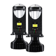 【สีน้ำเงิน】ชุด Y6D Y7D H4หลอดโปรเจคเตอร์2ชิ้นพร้อมเลนส์ใสไฟหน้า LED อัตโนมัติ [ขายดีชิ้นส่วนรถยนต์ให
