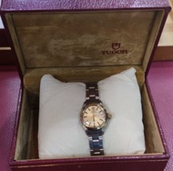 70年代瑞士Tudor 21J model#7576/3 自動日曆K金圈女庄鋼表(特特價）