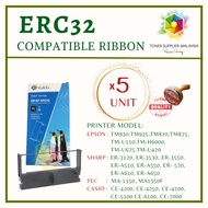 5Unit/Pack Epson ERC 32  Compatible Ribbon for ERC32 ERC-32 ( Purple/Red/Black) M-U420 M820 825 Seri