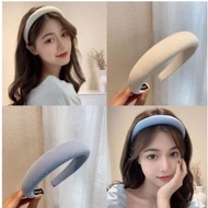 Korean Women's Thick Foam Fabric Headband Plain Cloud Headband Nagita Wide Soft Headband / Women's T