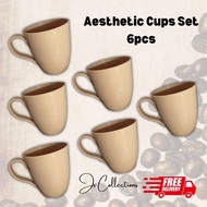 Aesthetic Cups Mugs for Canteen and Personal Use 6pcs