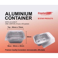 [READY STOCK] 4330-P ALUMINIUM FOIL TRAY WITH LIDS/ FOOD CONTAINER/ RECTANGLE/ 10 SET