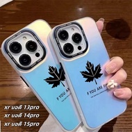 🔥ส่งจากไทย🔥เรียบง่าย ใบไม้ แฟชั่น การ์ตูน เคส for iPhone XR body 16pro 14Pro 13Pro 15Pro เคสไอโฟน Xr