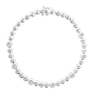 FAR EAST 21K/850 Gold Diamond Bezel Set Tennis Bracelet