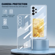6D Sound Camera Protection Clear Silicon Slot Card Phone Case For Samsung Galaxy A05s A15 A25 A35 A5