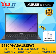 Asus E410M-ABV1915WS / E410M-ABV1228WS / E410M-ABV1252TS / E410K-AEK289WS Laptop (Celeron N4020, 4GB